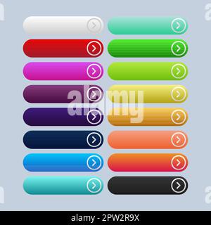 Colorful button in neomorphism style. Stock Vector