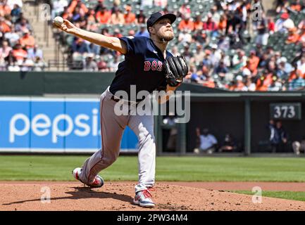 BALTIMORE, MD - APRIL 26: Boston Red Sox starting pitcher Tanner Houck (89)  pitches during the Boston Red Sox versus the Baltimore Orioles on April 26,  2023 at Oriole Park at Camden