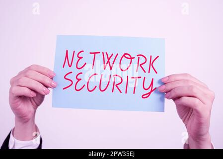 Sign displaying Network Security, Business concept practice of securing a computer web from intruders Stock Photo