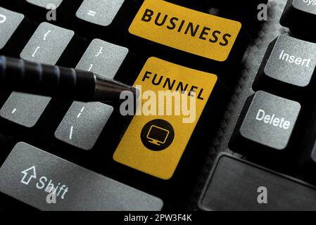 Writing displaying text Business Funnel, Word for purchasing process that businesses lead their customers Stock Photo