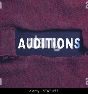 Inspiration showing sign Auditions, Business overview a trial ...