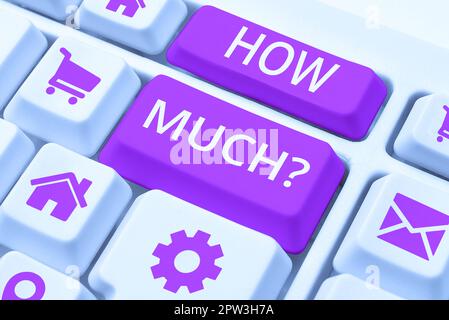 Conceptual display How Much, Word Written on ask about the amount or cost of something What amount or price Stock Photo