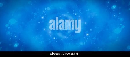 Starry blue background illustration with vortex design psychedelic shape. Stock Photo