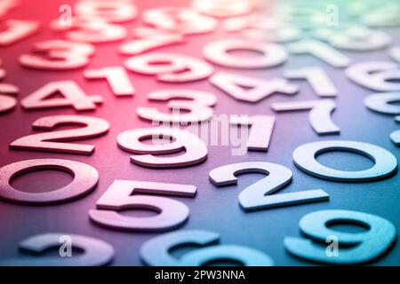 Mathematics abstract background made with solid numbers - Closeup view Stock Photo