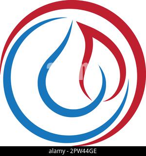 fire, flame, waterdrop, water, plumber, logo, background Stock Vector