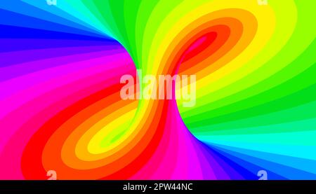 Background of rainbow hypnotic stripes. 3d illustration. Stock Photo