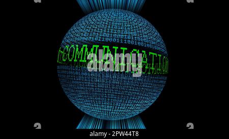 Communication and binary data sphere concept Stock Photo