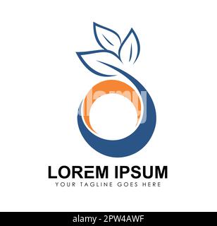 Circle Logo with Leaf Vector icon Stock Vector
