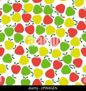 Seamless pattern with apples on a white background Stock Vector