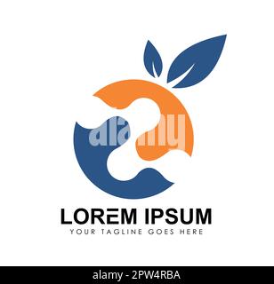 Circle Logo with Leaf Vector icon Stock Vector