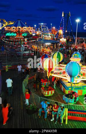 Amusement rides of Casino Pier in Seaside Heights on the New Jersey Shore Stock Photo