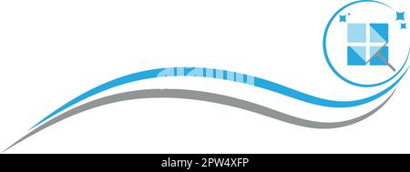 cleaning windows, cleaning, window squeegee, cleaning company, logo, background Stock Vector
