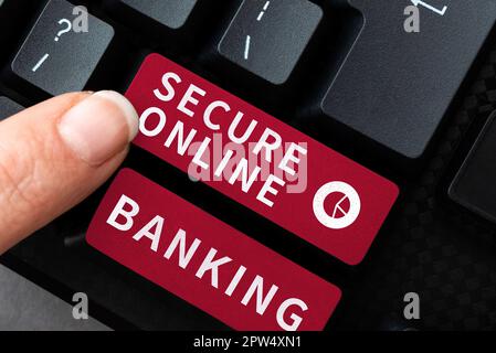 Writing displaying text Secure Online Payment, Concept meaning Protected online system of paying goods and services Stock Photo