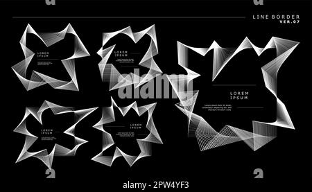 Square blended lines border design template. Modern square lines border. Stock Vector
