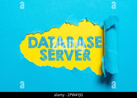 Text showing inspiration Database Server, Business approach uses a database application that provides database services Stock Photo