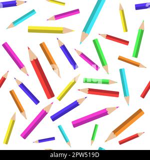 Seamless pattern with pencils on white background Stock Vector