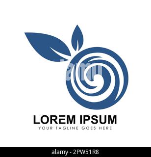 Circle Logo with Leaf Vector icon Stock Vector