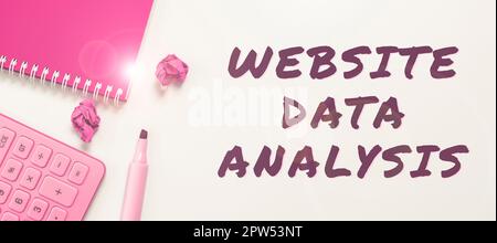Conceptual caption Website Data Analysis, Conceptual photo analysis and report of web data for enhancing webpage Stock Photo