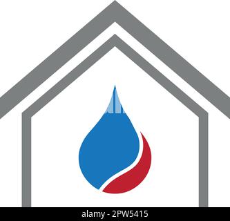 fire, flame, waterdrop, water, plumber, logo, background Stock Vector