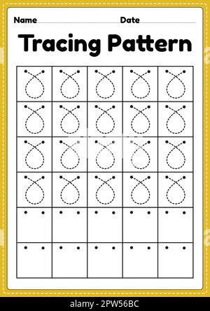 Tracing pattern loop lines worksheet for kindergarten, preschool and  Montessori school kids to improve handwriting practice activities Stock  Photo - Alamy
