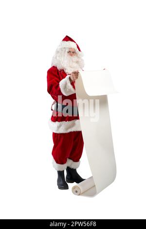 Santa Claus is full of presents request Stock Photo