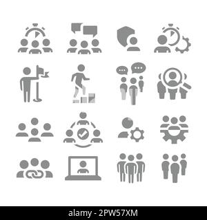 Group of people, teamwork vector icon set Stock Vector
