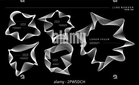 Blended line border design template. Line art border design vector. Stock Vector