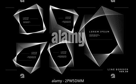 Square abstract line border design template. Blended lines frame design vector. Stock Vector