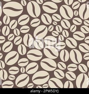 Seamless pattern with coffee on a brown background Stock Vector