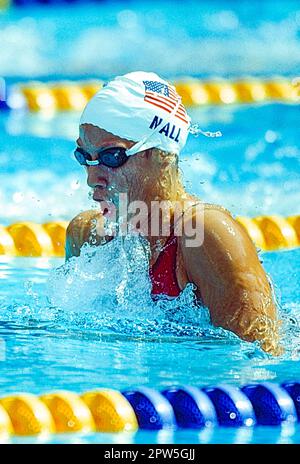 Anita Nall (USA) competing in the women's breaststroke  at the 1992 Olympic Summer Games. Stock Photo