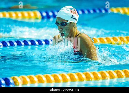 Anita Nall (USA) competing in the women's breaststroke  at the 1992 Olympic Summer Games. Stock Photo