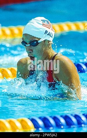 Anita Nall (USA) competing in the women's breaststroke  at the 1992 Olympic Summer Games. Stock Photo