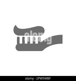 Toothpaste and toothbrush vector icon Stock Vector
