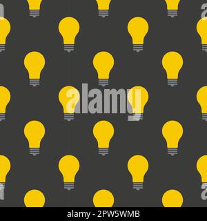 Seamless pattern light bulbs on a gray background Stock Vector