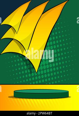 Comics abstract product podium stage. Comic Book scene pedestal or platform Stock Vector