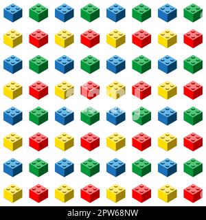 Seamless pattern toy blocks on a white background Stock Vector