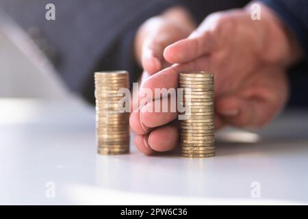 Separate Money And Assets During Divorce. Dividing Finances Stock Photo