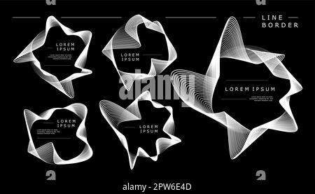 Abstract lines border set. Blend lines border vector collection. Stock Vector