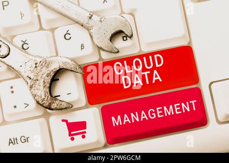 Sign displaying Cloud Data Management, Conceptual photo A technique to manage data across cloud platforms Stock Photo