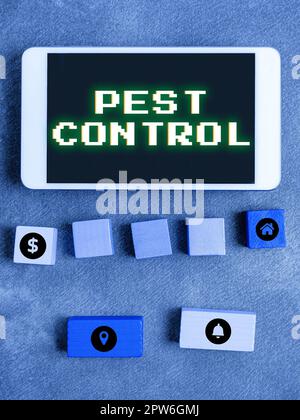 Handwriting text Pest Control. Concept meaning Killing destructive ...