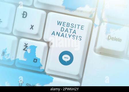 Conceptual display Website Data Analysis, Word Written on analysis and report of web data for enhancing webpage Stock Photo
