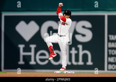 Boston Red Sox's Enmanuel Valdez plays against the Toronto Blue Jays during  the sixth inning of a baseball game, Monday, May 1, 2023, in Boston. (AP  Photo/Michael Dwyer Stock Photo - Alamy