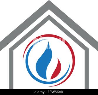 fire, flame, waterdrop, water, plumber, logo, background Stock Vector