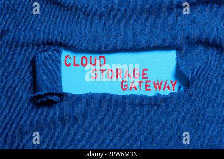 Inspiration showing sign Cloud Storage Gateway, Business concept Server which resides at the customer premises Stock Photo