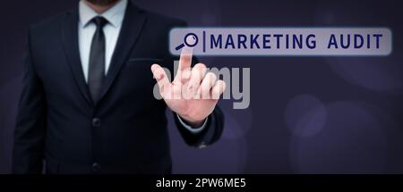 Inspiration showing sign Marketing Audit, Business approach examination and analysis of the marketing activities Stock Photo