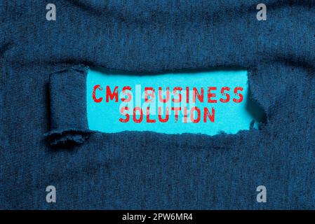 Inspiration showing sign Cms Business Solution, Business overview software application use to create and manage website Stock Photo