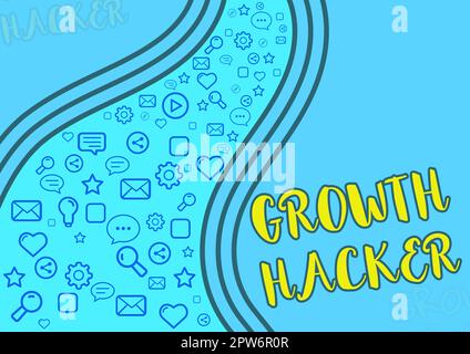 Inspiration showing sign Growth Hacker, Word Written on generally to acquire as many users or customers as possible Stock Photo