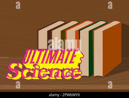 Science word on a book, cartoon vector illustration. Stock Vector