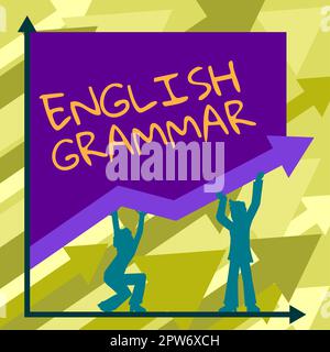 Text sign showing English Grammar, Concept meaning courses cover all levels of speaking and writing in english Stock Photo