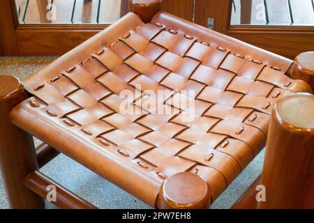 Woven leather wicker textured surface, stock photo Stock Photo